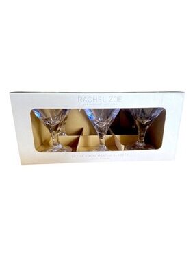 Rachel Zoe Mini Martini Glasses Set of 6 Clear Acrylic NIB